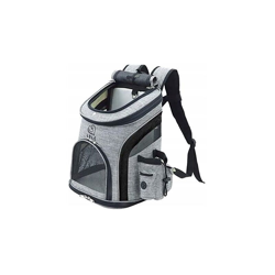 Pet Travel Backpack Pet Backpack Zaino Zaino Traspirante Pieghevole Gatto da esterno Pieghevole e Dog-M Grigio nero precio