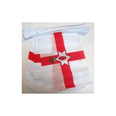 Ghirlanda 12 Metri 20 Bandiere Irlanda del Nord 45x30cm - Bandiera Irlandese 30 x 45 cm - Festone BANDIERINE - Az Flag