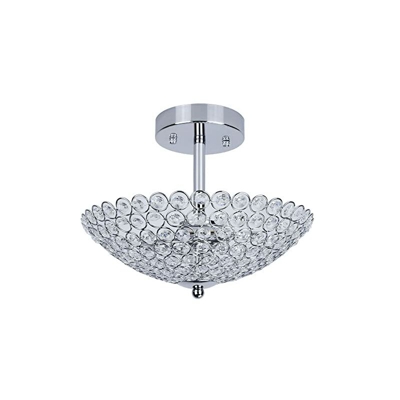 Plafoniera a LED in cristallo, lampada da soffitto in design moderno con cristalli sintetici, per soggiorno, camera da letto, lampadina, non inclusa
