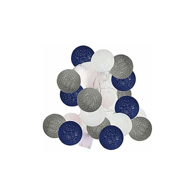 Ghirlanda luminosa con 20 LED, 2,5 m, colore: Bianco blu marino e grigio - Lishistudio