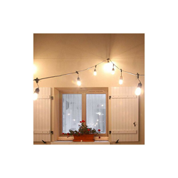 Ghirlanda luminosa per esterni, 15 + 2 lampadine LED da 15 metri, impermeabile, per Natale, torneo, giardino, festa, capodanno, anno A+ en oferta