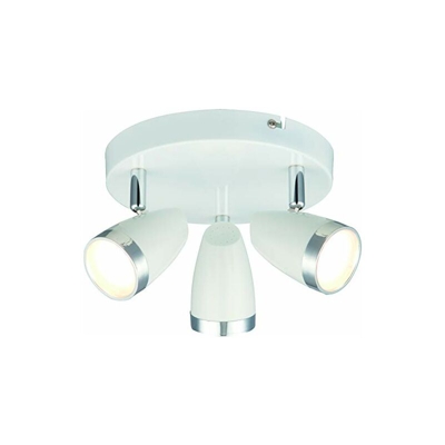 Lampada da soffitto rotonda a LED, orientabile, 3 luci, 3 lampadine da 4 Watt, luce bianca calda, luce bianca calda - Dm Leuchten