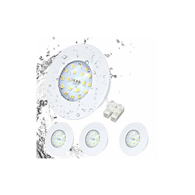 4 faretti a LED da incasso per bagno, ultra piatto, IP44, 5 W, 230 V, 25 mm, 550 lm, 3000 K, per bagno, luce bianca calda