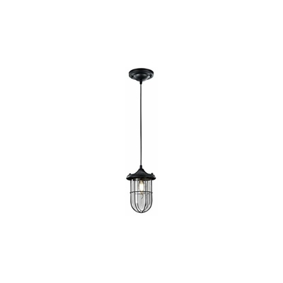 Trio Leuchten Trio 303800102 Birte Lampadario, Vetro, Nero/Trasparente