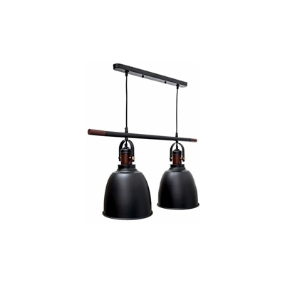 Lampadario da Soffitto, Modello Glocca, con Due Punti, Luce Regolabile in Altezza, 116 X 81 X 24 cm, Nero - Relaxdays