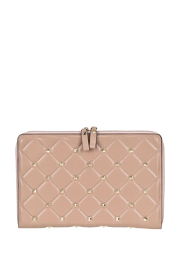 Quilted leather documents and tablet holder