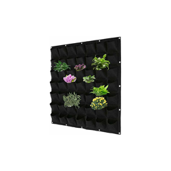 Borsa per piante da parete, 64 tasche, per piantagione, da appendere, per coltivazione di piante, per orto interno (nero, 64 stencil ) precio