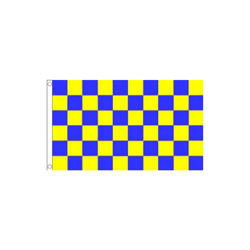 Bandiera A Scacchi Gialli E Blu 150x90cm - Bandiera Scacchiera Gialla ED Azzurra 90 x 150 cm - Az Flag en oferta
