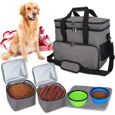 Borsa da viaggio per animali domestici per attrezzature per cani, borsa da viaggio per cani per il trasporto di cibo animale, giocattoli e altri
