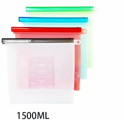 Perle Rareit - Borsa per tenuta sottovuoto Un sacchetto di stoccaggio in silicone riutilizzabile per cibo, frutta, verdura, carne (4 pezzi) (consegna