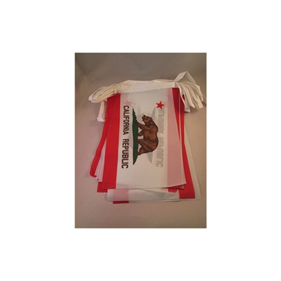 Ghirlanda 12 Metri 20 Bandiere California 45x30cm - Bandiera Stato Americano â?? USA - Stati Uniti 30 x 45 cm - Festone BANDIERINE - Az Flag