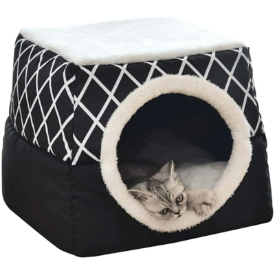 Cat Cater Cat House Cat Bed Pet Pet Nest Ped Sleeping Bag 2 in 1 Abbraccio pieghevole Cave Capsula Cat Casa Casa Casa Casa Recintata Casa Kennel