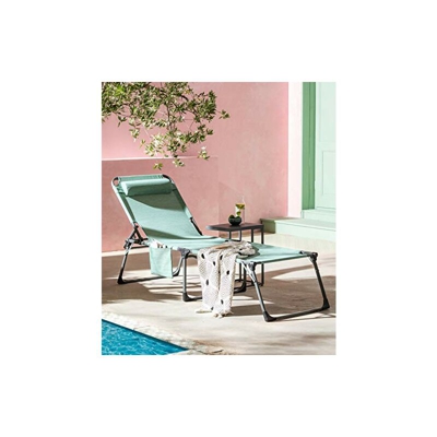 Mallorca, ca. 227 x 45,5 x 71 cm, Cuscino Incluso, in Alluminio/textilene, Verde - Dehner