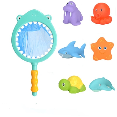 Perle Rareit - Giocattoli da bagno per bambini (set di 7 pezzi di squalo Laole (Borsa)