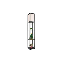 Lampada a stelo con ripiano in legno, illuminazione interna in legno, con scaffali, per camera da letto e soggiorno, nero - Fullwatt características