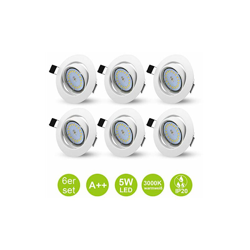 Set di 6 faretti da incasso a LED, GU10, orientabili, da incasso, 230 V, con lampadina bianca calda da 5 W + attacco GU10 precio