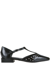 Leather T-bar ballerinas en oferta