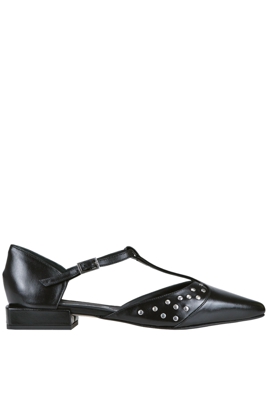Leather T-bar ballerinas