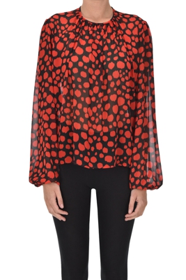 Animal print crepè blouse
