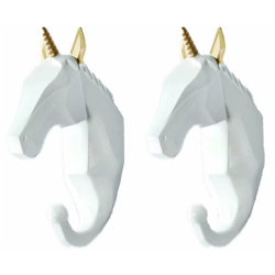 2 pezzi gancio gancio gancio gancio per animali cappotto portachiavi portachiavi supporto a parete (unicorno bianco precio