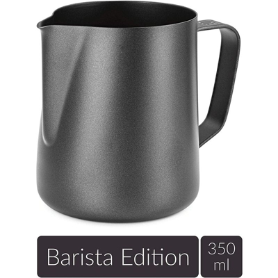 Pitcher per latte in acciaio inox da 350 ml, foam foam ASSE per crema da caffè con marca di misurazione e penna latte art, piatto di latte adatto per
