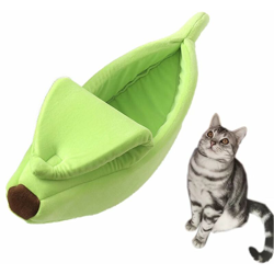Forniture per animali domestici Chenil Banana Chat Chenil Chenil Winter Sleep Sleep Sleep Cat Deep Cat Sleeping Bag, Green S en oferta