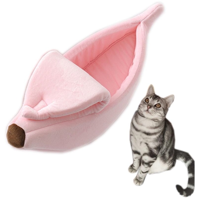 Nest Banana Cat Nest Dog Nest Nest Inverno caldo Deep Sleep Cat Bag Sleeping Bag, Pink S