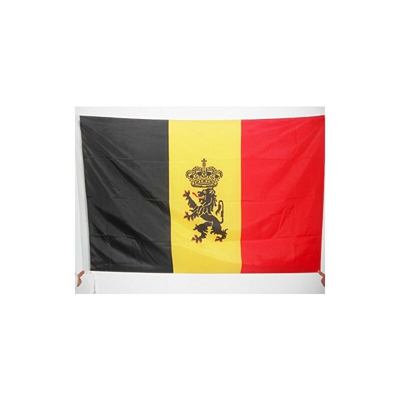 AZ FLAG Bandiera Belgio con Leone 150x90cm - Bandiera Belga con Stemma 90 x 150 cm Foro per Asta
