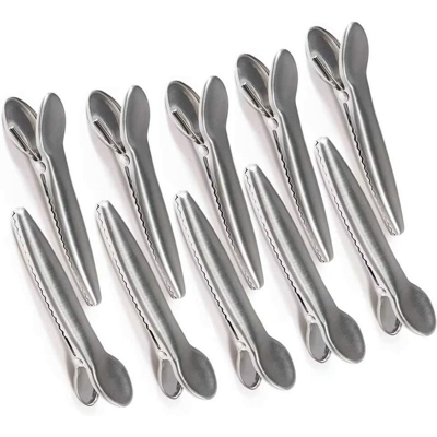 Clip di chiusura in acciaio inox da 10 pezzi, clip chiusura clip clip per cibo, caffè, pane e sacchetti snack