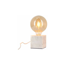Xanlite - Lampada da tavolo in marmo bianco (attacco E27) + lampadina a globo vintage fumo en oferta