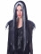 Parrucca da donna di Halloween bianca e nera lunga 75 cm