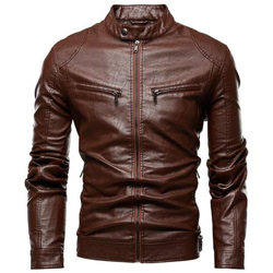 Giacca Da Uomo Autunnale, Abiti Sportivi Da Uomo Con Colletto Alla Coreana In Pelle Pu Slim Retrò Invernale, Cappotto Bomber [ ddt77red / Xl] características