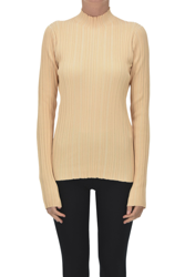 Ribbed knit turtleneck pullover en oferta