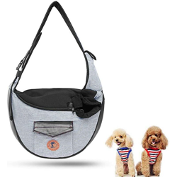 Borsa per animali domestici, sacchetto di trasporto gatto e cane, con crossbody, trasporto vivavoce, grigio 28 * 36 cm en oferta