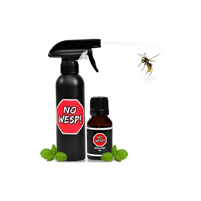 NO WESP Spray per vespe Start Pack Basilico 1 Dissuasore concentrato (= 0,25 l) + 1 flacone spray spray anti-vespe naturale allontana vespe