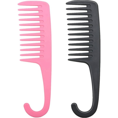 2 capelli pettina grande spazzola per capelli a pettine denti ampio spazzolino per lavare con la doccia pettine pettine pettine pettine ricci shampoo
