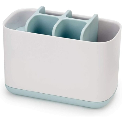 Easy-Store - Spazzola per denti Porta e dentifricio, Plastica e Igienica Grande Modello Bianco / Sky Blue (17.1 × 8.6 × 12,8 cm)
