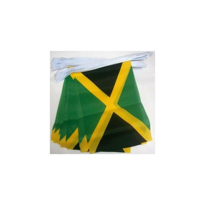 AZ FLAG Ghirlanda 6 Metri 20 Bandiere Giamaica 21x15cm - Bandiera GIAMAICANA 15 x 21 cm - Festone BANDIERINE
