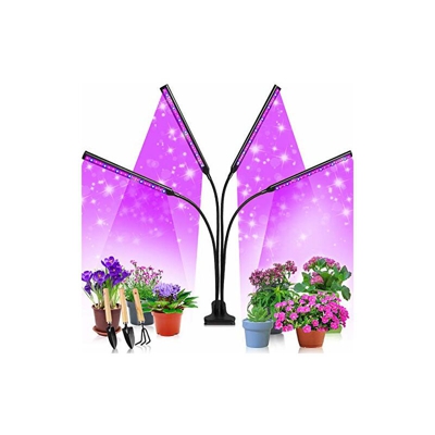Lampada a LED per piante, 40 W, per piante, 80 LED, spettro completo, per piante da interni con timer, 3 tipi di modalitÃ , 9 livelli di luminositÃ