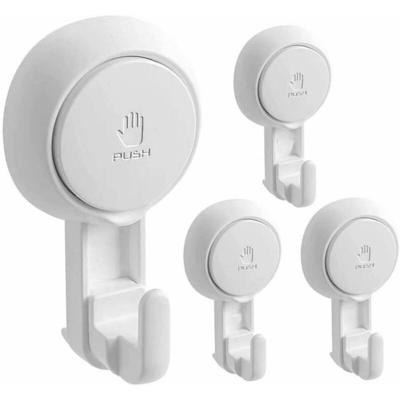 4 ganci, gancio da asciugamano, gancio a parete, gancio di cappotto, gancio da bagno, gancio di aspirazione, utensili da cucina e bagno 10kg bianco