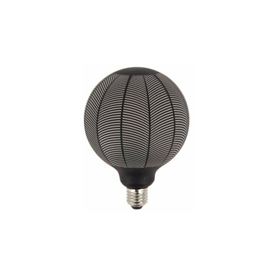 XANLITE - Lampadina LED decorativa a filamento G125, attacco E27, 4 W, 2700 K, effetto aghi di pino nero, lampadina standard decorativa per camera,