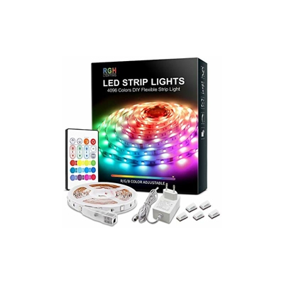 Striscia LED da 5 m con telecomando, 12 V, 150 LED, 5050 SMD, cambia colore RGB per decorazione di interni