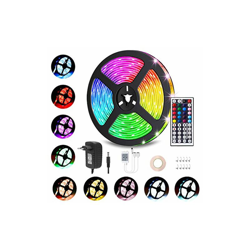 Striscia LED 5 m 5050 RGB dimmerabile, striscia con telecomando IR a 44 chiavi, striscia luminosa 20 colori e 8 modalitÃ per illuminazione della precio