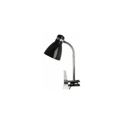 Lampada da Tavolo con Clip di Illuminazione, Metallo E14, 11 W, Nero - Leitmotiv