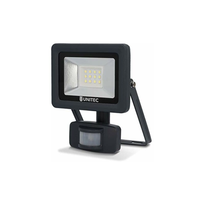 Faretto LED con sensore di movimento, 10 Watt, 800 Lumen, IP44, antracite
