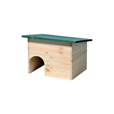 22222e Igelhaus Bausatz mit wetterfestem Dach mit Schleuse, 34.5 x 24 x 27 cm, grünem - Dobar