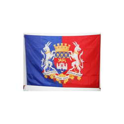 Bandiera Bordeaux con Stemma 150x90cm - Bandiera di Bordeaux in Francia 90 x 150 cm Foro per Asta - Az Flag características
