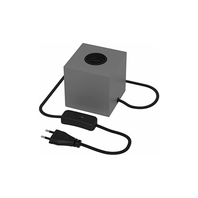 E27 - Lampada da tavolo con interruttore, colore: grigio cemento - Calex