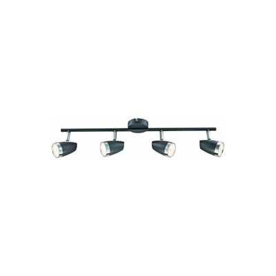 Lampada da soffitto a LED orientabile, 4 luci, inclusa lampadina 4 x 4 Watt, luce bianca calda, faretto a LED, colore: antracite - Dm Leuchten