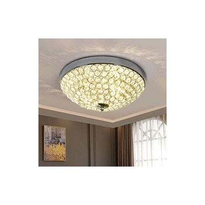 Lampadario da soggiorno, in cristallo, E14, in vetro trasparente, design moderno e sottile, Ã? 30 cm, per corridoio, ingresso, camera, sala da